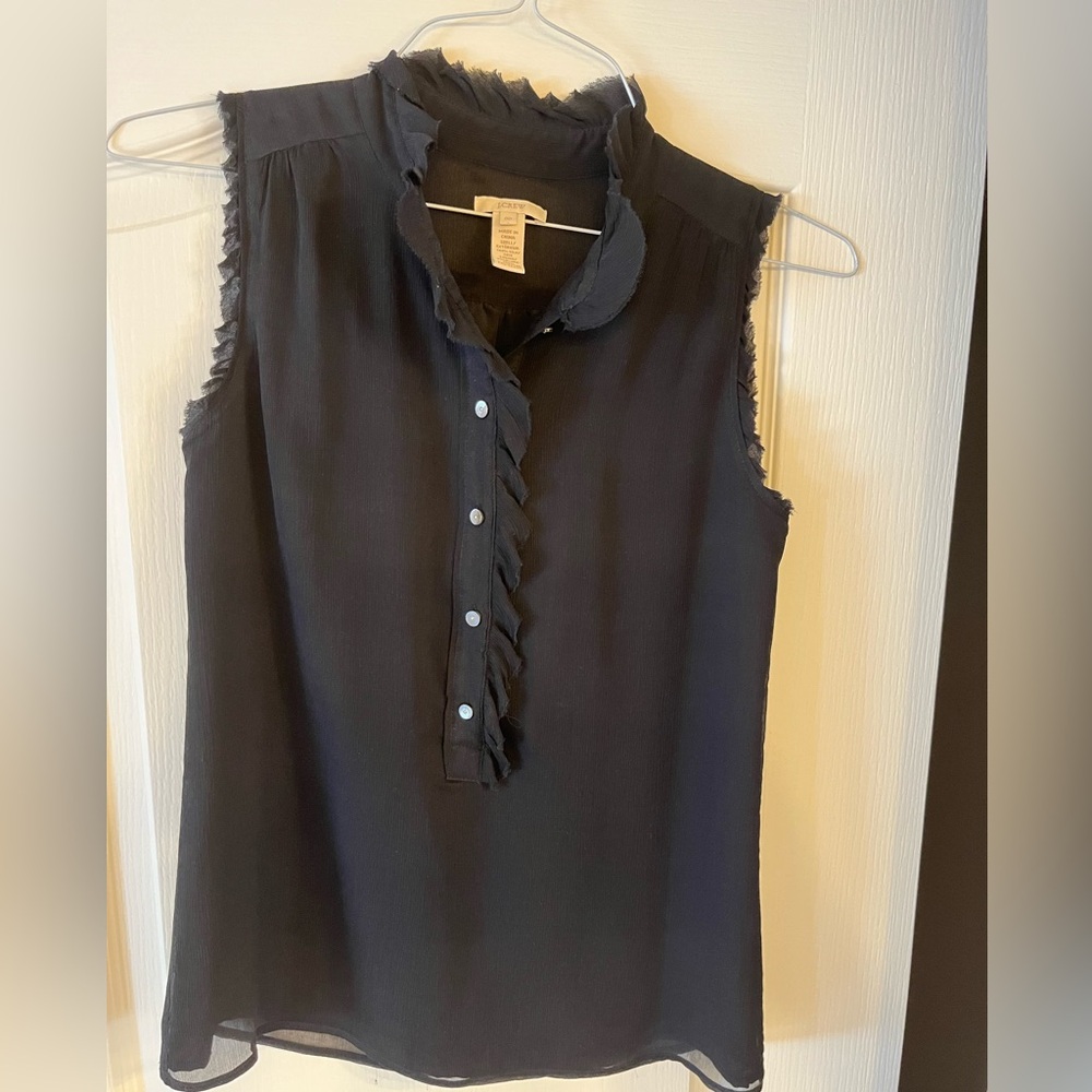 J. crew black silky blouse